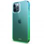 TUCCH iPhone 12 TPU Case, iPhone 12 Pro Clear Case with Hard Back Soft Frame, Color Gradient Crystal Shockproof TPU Case - Blue & Green