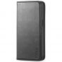 TUCCH iPhone 13 Wallet Case, iPhone 13 PU Leather Case, Flip Cover with Stand, Credit Card Slots, Magnetic Closure - Black