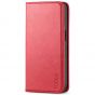 TUCCH iPhone 13 Wallet Case, iPhone 13 PU Leather Case, Flip Cover with Stand, Credit Card Slots, Magnetic Closure - Bright Red