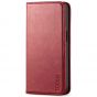 TUCCH iPhone 13 Wallet Case, iPhone 13 PU Leather Case, Flip Cover with Stand, Credit Card Slots, Magnetic Closure - Dark Red