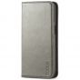 TUCCH iPhone 13 Wallet Case, iPhone 13 PU Leather Case, Flip Cover with Stand, Credit Card Slots, Magnetic Closure - Grey