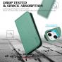 TUCCH iPhone 13 Wallet Case, iPhone 13 PU Leather Case, Flip Cover with Stand, Credit Card Slots, Magnetic Closure - Myrtle Green