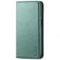 TUCCH iPhone 13 Wallet Case, iPhone 13 PU Leather Case, Flip Cover with Stand, Credit Card Slots, Magnetic Closure - Myrtle Green