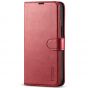 TUCCH iPhone 13 Mini Wallet Case, Mini iPhone 13 5.4-inch Leather Case, Folio Flip Cover with RFID Blocking, Stand, Credit Card Slots, Magnetic Clasp Closure - Dark Red