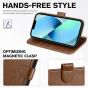 TUCCH iPhone 13 Wallet Case, iPhone 13 PU Leather Case, Folio Flip Cover with RFID Blocking, Credit Card Slots, Magnetic Clasp Closure - Brown