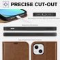 TUCCH iPhone 13 Wallet Case, iPhone 13 PU Leather Case, Folio Flip Cover with RFID Blocking, Credit Card Slots, Magnetic Clasp Closure - Brown