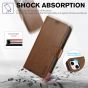 TUCCH iPhone 13 Wallet Case, iPhone 13 PU Leather Case, Folio Flip Cover with RFID Blocking, Credit Card Slots, Magnetic Clasp Closure - Brown