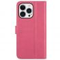 TUCCH iPhone 13 Pro Wallet Case, iPhone 13 Pro PU Leather Case, Folio Flip Cover with RFID Blocking and Kickstand - Hot Pink