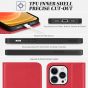 TUCCH iPhone 13 Pro Wallet Case, iPhone 13 Pro PU Leather Case with Folio Flip Book Style, Kickstand, Card Slots, Magnetic Closure - Bright Red