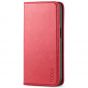TUCCH iPhone 13 Pro Wallet Case, iPhone 13 Pro PU Leather Case with Folio Flip Book Style, Kickstand, Card Slots, Magnetic Closure - Bright Red