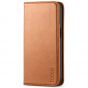 TUCCH iPhone 13 Pro Max Leather Case, iPhone 13 Pro Max PU Wallet Case with Stand Folio Flip Book Cover and Magnetic Closure - Light Brown