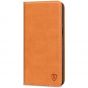 SHIELDON iPhone 15 Genuine Leather Wallet Case, iPhone 15 Mobile Phone Case - Brown