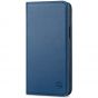 SHIELDON iPhone 15 Plus Genuine Leather Wallet Case, iPhone 15 Plus Magnet Phone Case - Royal Blue