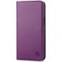 SHIELDON iPhone 15 Plus Genuine Leather Wallet Case, iPhone 15 Plus Phone Case with Card Holder - Purple