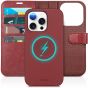 TUCCH iPhone 15 Pro Magnetic Detachable Leather Case, iPhone 15 Pro 2in1 Wallet Case - Dark Red