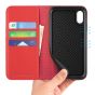 SHIELDON iPhone XR Leather Case, iPhone 10R Genuine Leather Folio Wallet Magnetic Protective Case with Shock Absorbing, RFID Blocking, Card Holder, Kickstand - Red