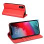 SHIELDON iPhone XR Leather Case, iPhone 10R Genuine Leather Folio Wallet Magnetic Protective Case with Shock Absorbing, RFID Blocking, Card Holder, Kickstand - Red