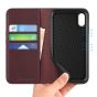 SHIELDON iPhone XR Leather Case, iPhone 10R Genuine Leather Folio Wallet Magnetic Protective Case with Shock Absorbing, RFID Blocking, Card Holder, Kickstand - Wine Red