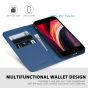 SHIELDON iPhone 8 Wallet Case - iPhone 7 Genuine Leather Kickstand Case - Royal Blue