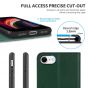 SHIELDON iPhone 8 Wallet Case - iPhone 7 Genuine Leather Kickstand Case - Midnight Green
