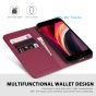 SHIELDON iPhone 8 Wallet Case - iPhone 7 Genuine Leather Kickstand Case - Red Violet