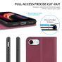 SHIELDON iPhone 8 Wallet Case - iPhone 7 Genuine Leather Kickstand Case - Red Violet