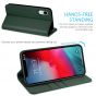 SHIELDON iPhone XR Wallet Case - iPhone XR Leather Case - Midnight Green