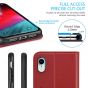 SHIELDON iPhone XR Wallet Case - iPhone XR Leather Case - Dark Red