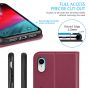 SHIELDON iPhone XR Wallet Case - iPhone XR Leather Case - Red Violet