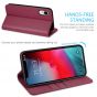 SHIELDON iPhone XR Wallet Case - iPhone XR Leather Case - Red Violet