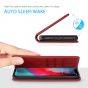 SHIELDON iPhone XS Leather Case, iPhone X / XS Wallet Case, Auto Sleep/Wake Up, RFID, Magnetic Closure, Kickstand - Dark Red