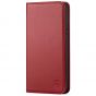 SHIELDON iPhone XS Leather Case, iPhone X / XS Wallet Case, Auto Sleep/Wake Up, RFID, Magnetic Closure, Kickstand - Dark Red