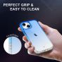 SHIELDON iPhone 13 Mini Clear Case Anti-Yellowing, Transparent Thin Slim Anti-Scratch Shockproof PC+TPU Case with Tempered Glass Screen Protector for iPhone 13 Mini - Blue&Clear