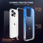 SHIELDON iPhone 13 Clear Case Anti-Yellowing, Transparent Thin Slim Anti-Scratch Shockproof PC+TPU Case with Tempered Glass Screen Protector for iPhone 13 - Blue&Clear