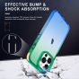 SHIELDON iPhone 13 Clear Case Anti-Yellowing, Transparent Thin Slim Anti-Scratch Shockproof PC+TPU Case with Tempered Glass Screen Protector for iPhone 13 - Blue Green Gradient