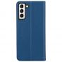 SHIELDON SAMSUNG GALAXY S21FE Flip Folio Book Kickstand Case, SAMSUNG S21 FE Genuine Leather Wallet Case - Royal Blue