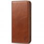 SHIELDON SAMSUNG Galaxy S23FE Wallet Case, SAMSUNG S23FE Leather Cover Flip Folio Book Case - Retro Brown