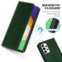 SHIELDON SAMSUNG Galaxy A53 Wallet Case, SAMSUNG A53 Genuine Leather Case RFID Blocking Card Holder Magnetic Closure Kickstand Protective Book Flip Folio Cover - Midnight Green