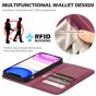 SHIELDON iPhone 12 Mini Wallet Case - Mini iPhone 12 5.4-inch Folio Case - Red Violet