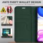 SHIELDON iPhone 12 Mini Leather Case, iPhone 12 Mini Folio Cover with Magnetic Clasp Closure, Genuine Leather, RFID Blocking, Kickstand Phone Case for Mini iPhone 12 5.4-inch 5G Midnight Green