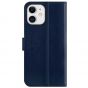SHIELDON iPhone 12 Mini Leather Case, iPhone 12 Mini Folio Cover with Magnetic Clasp Closure, Genuine Leather, RFID Blocking, Kickstand Phone Case for Mini iPhone 12 5.4-inch 5G Navy Blue