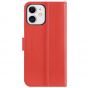 SHIELDON iPhone Mini 12 Leather Case, iPhone 12 Mini Folio Cover with Magnetic Clasp Closure, Genuine Leather, RFID Blocking, Kickstand Phone Case for Mini iPhone 12 5.4-inch 5G Red