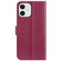 SHIELDON iPhone 12 Mini Leather Case, iPhone 12 Mini Folio Cover with Magnetic Clasp Closure, Genuine Leather, RFID Blocking, Kickstand Phone Case for Mini iPhone 12 5.4-inch 5G Red Violet