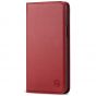 SHIELDON iPhone 12 Wallet Case - iPhone 12 Pro 6.1-inch Folio Leather Case - Dark Red