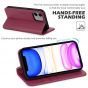 SHIELDON iPhone 12 Wallet Case - iPhone 12 Pro 6.1-inch Folio Leather Case - Red Violet