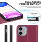 SHIELDON iPhone 12 Wallet Case - iPhone 12 Pro 6.1-inch Folio Leather Case - Red Violet