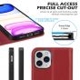 SHIELDON iPhone 12 Pro Max Wallet Case - iPhone 12 Pro Max 6.7-inch Folio Leather Case Cover - Dark Red