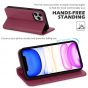 SHIELDON iPhone 12 Pro Max Wallet Case - iPhone 12 Pro Max 6.7-inch Folio Leather Case Cover - Red Violet