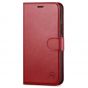 SHIELDON iPhone 12 Pro Max Wallet Case, Genuine Leather Folio Cover with Kickstand and Magnetic Closure for iPhone 12 Pro Max 6.7-inch 5G Dark Red