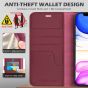 SHIELDON iPhone 12 Pro Max Wallet Case, Genuine Leather Folio Cover with Kickstand and Magnetic Closure for iPhone 12 Pro Max 6.7-inch 5G Red Violet